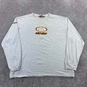 Vintage Ski-Doo Shirt Mens 2XL Gray Snowmobile Long Sleeve Bombardier Racing
